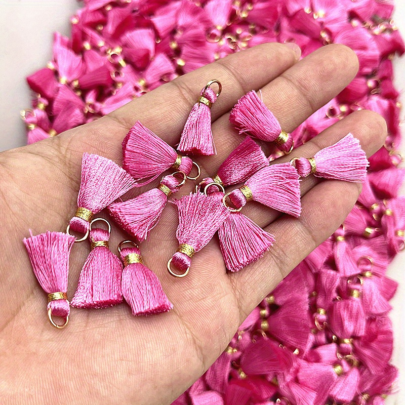 10pcs Metal Mini Split Ring Tassel Decorative Pendants